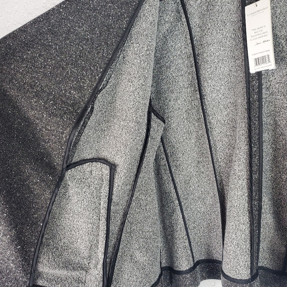 Runway Style Gray Edgy Plus-Size Bomber Jacket - Picture 13 of 14